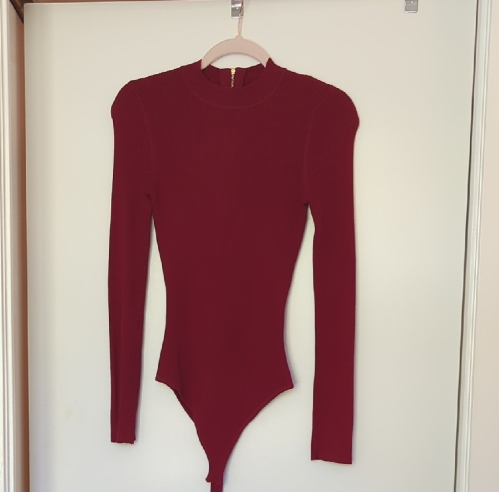 Red Long Sleeve Bodysuit